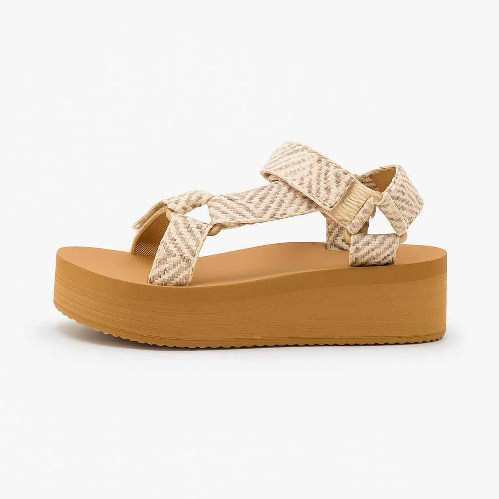 Roxy Women’s Platform Sandals – Woven Beige