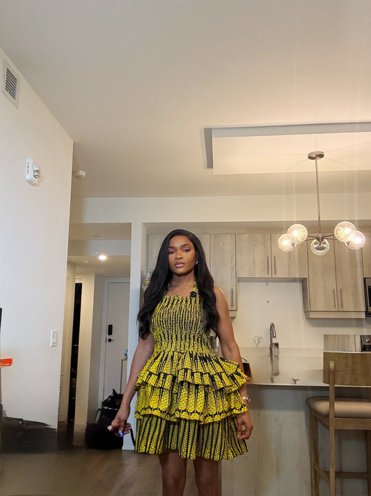 Sola Mini 1.0 (Yellow & Black Floral Ankara Mini)