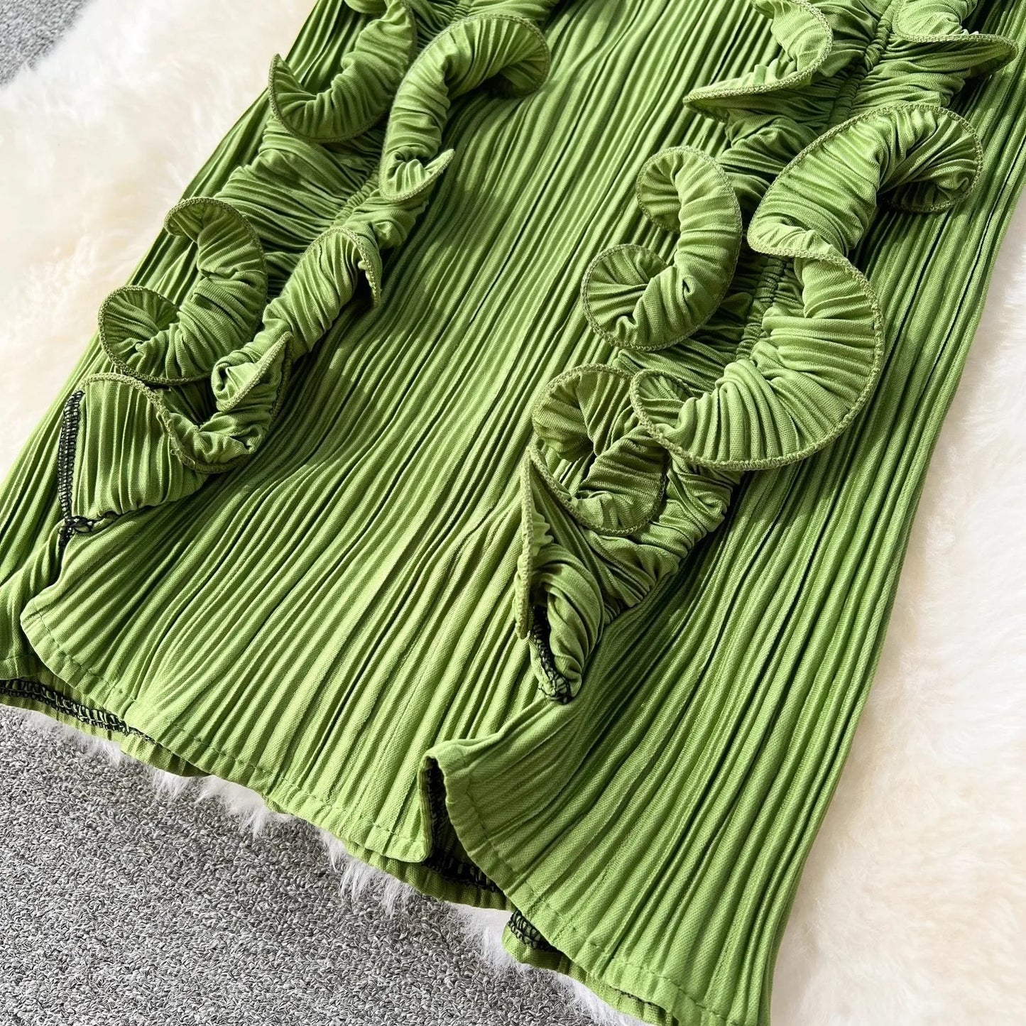 Royal Wave Pleated Dress