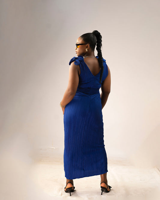 Royal Wave Pleated Dress