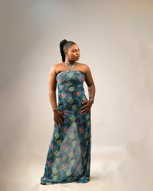 Blue Mirage Halter Neck