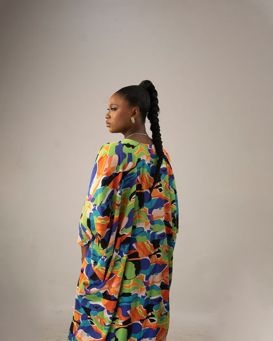 Kaleidoscope Draped Kaftan