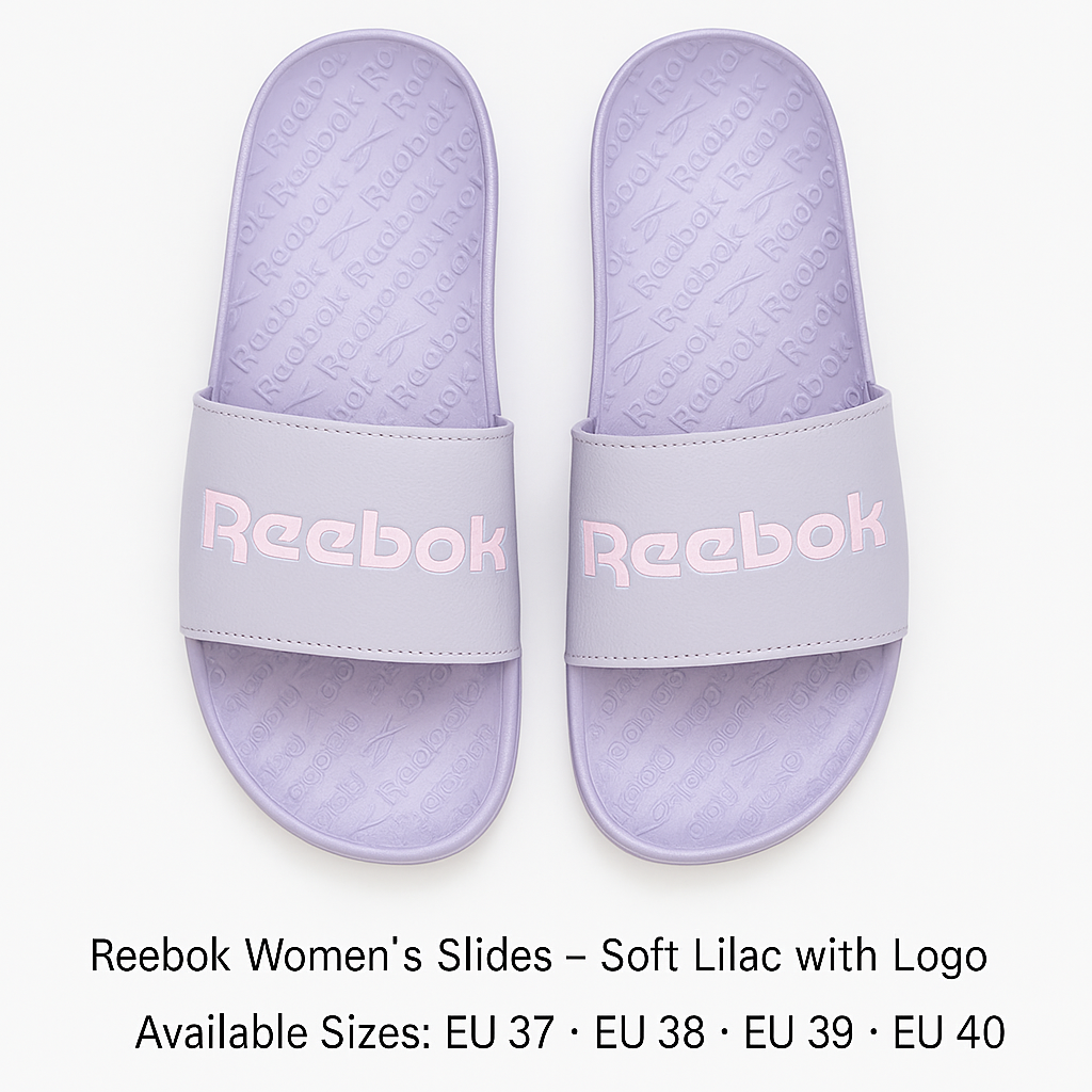 Reebok Women’s Slides – Soft Lilac with Logo