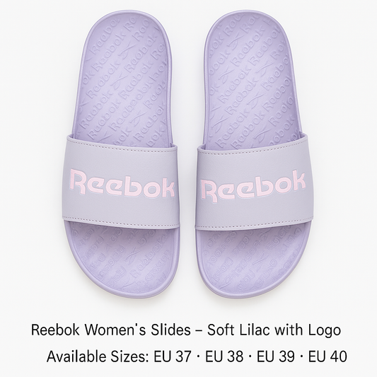 Reebok Women’s Slides – Soft Lilac with Logo