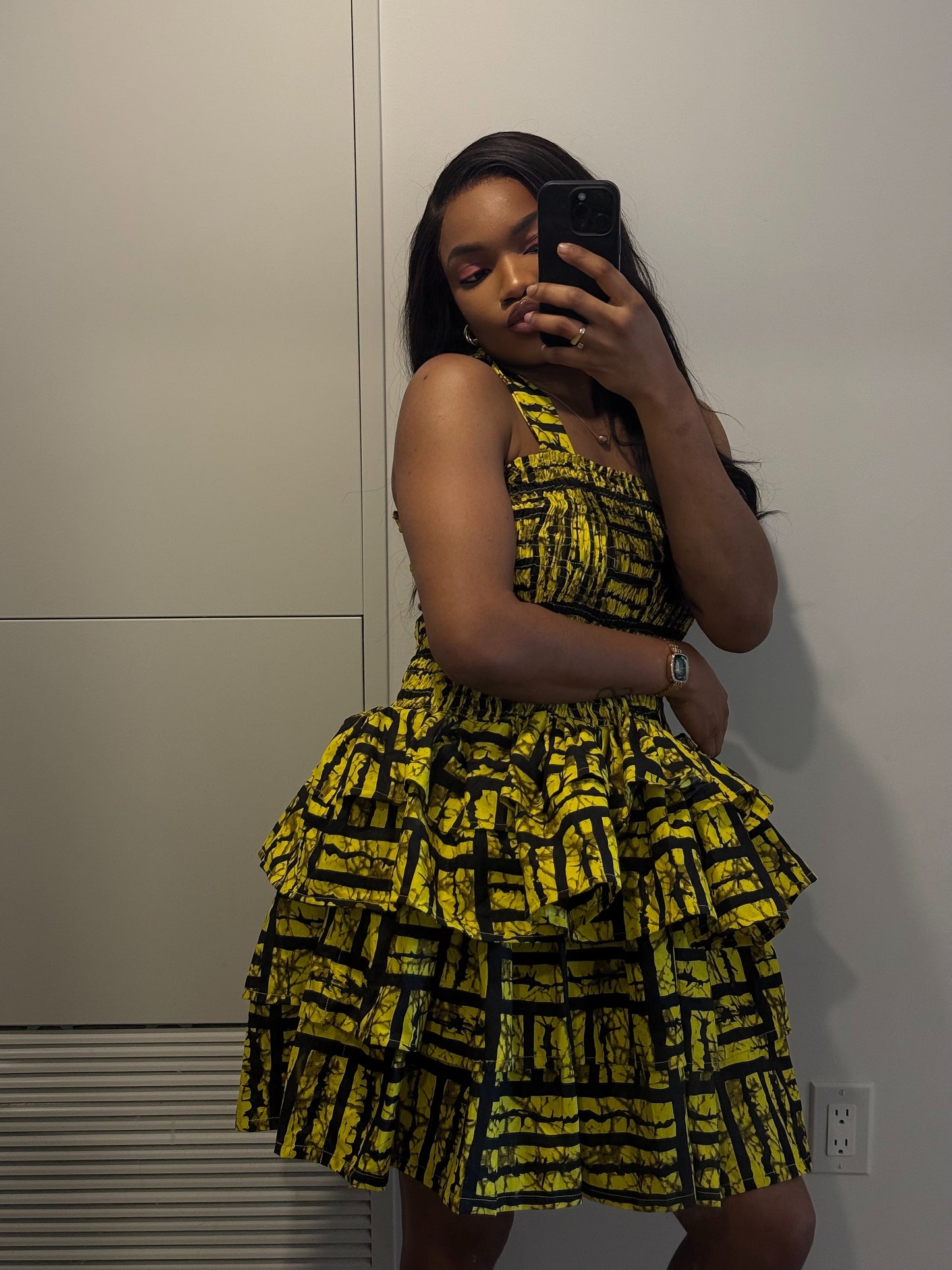 Sola Mini 3.0 (Yellow & Black Geometric Ankara Mini)