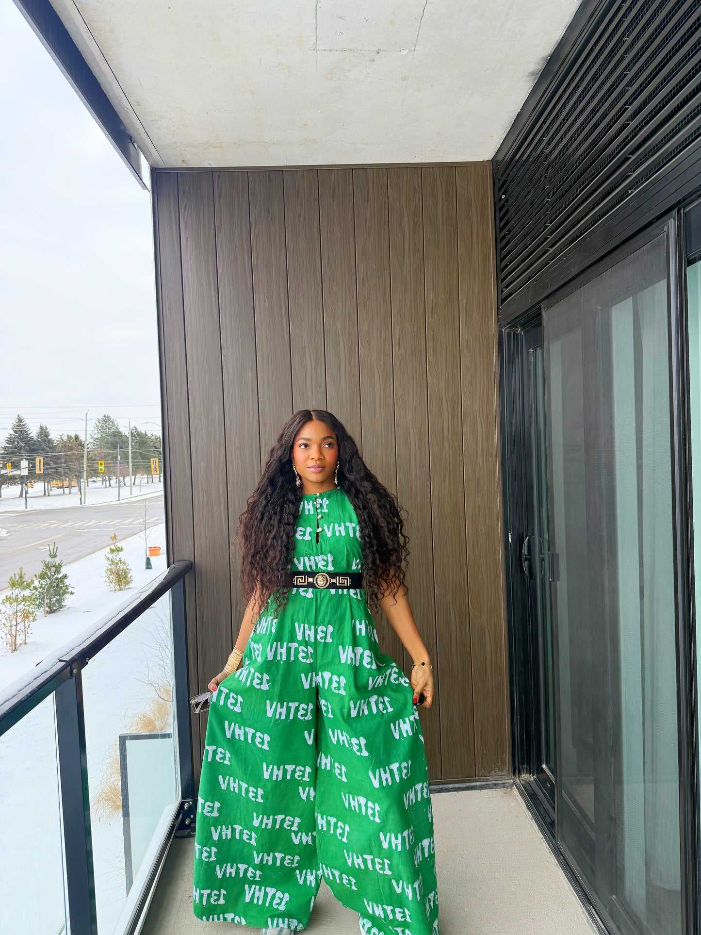 Bold Indigo Jumpsuit (Green)