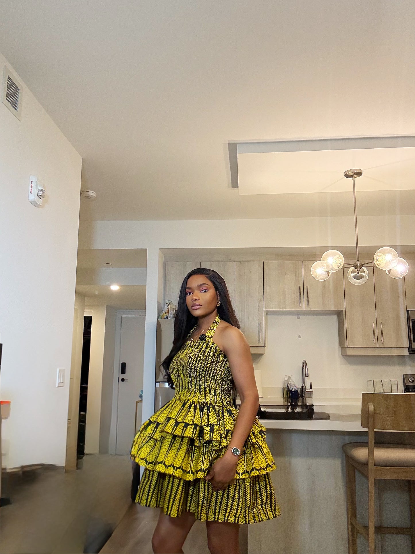 Sola Mini 1.0 (Yellow & Black Floral Ankara Mini)